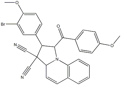 2-(3-bromo-4-methoxyphenyl)-1-(4-methoxybenzoyl)-1,2-dihydropyrrolo[1,2-a]quinoline-3,3(3aH)-dicarbonitrile 结构式