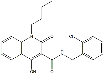 1-butyl-N-(2-chlorobenzyl)-4-hydroxy-2-oxo-1,2-dihydro-3-quinolinecarboxamide 结构式