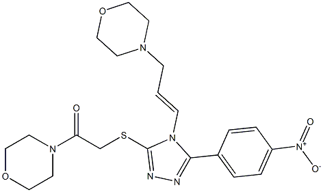 4-[({5-{4-nitrophenyl}-4-[3-(4-morpholinyl)-1-propenyl]-4H-1,2,4-triazol-3-yl}sulfanyl)acetyl]morpholine 结构式