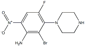 1-{3-amino-2-bromo-6-fluoro-4-nitrophenyl}piperazine 结构式