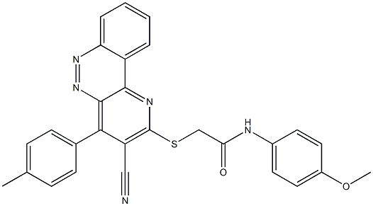 2-{[3-cyano-4-(4-methylphenyl)pyrido[3,2-c]cinnolin-2-yl]sulfanyl}-N-(4-methoxyphenyl)acetamide 结构式