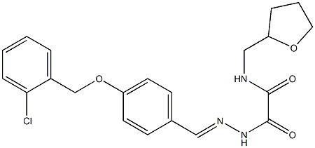 2-(2-{4-[(2-chlorobenzyl)oxy]benzylidene}hydrazino)-2-oxo-N-(tetrahydro-2-furanylmethyl)acetamide 结构式