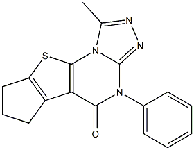 1-methyl-4-phenyl-7,8-dihydro-6H-cyclopenta[4,5]thieno[3,2-e][1,2,4]triazolo[4,3-a]pyrimidin-5(4H)-one 结构式