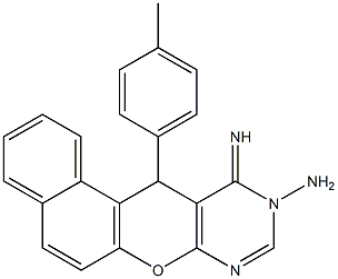 11-imino-12-(4-methylphenyl)-11H-benzo[5,6]chromeno[2,3-d]pyrimidin-10(12H)-ylamine 结构式