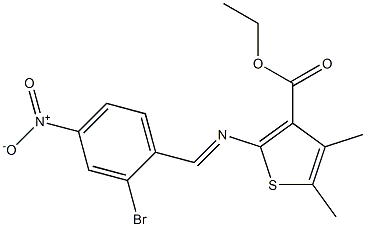 ethyl 2-({2-bromo-4-nitrobenzylidene}amino)-4,5-dimethyl-3-thiophenecarboxylate 结构式