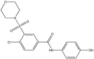 4-chloro-N-(4-hydroxyphenyl)-3-(4-morpholinylsulfonyl)benzamide 结构式