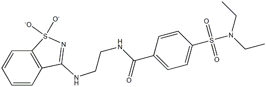 4-[(diethylamino)sulfonyl]-N-{2-[(1,1-dioxido-1,2-benzisothiazol-3-yl)amino]ethyl}benzamide 结构式