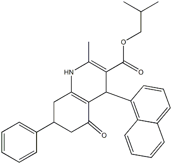 isobutyl 2-methyl-4-(1-naphthyl)-5-oxo-7-phenyl-1,4,5,6,7,8-hexahydro-3-quinolinecarboxylate 结构式