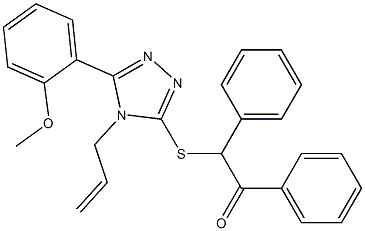 2-{[4-allyl-5-(2-methoxyphenyl)-4H-1,2,4-triazol-3-yl]sulfanyl}-1,2-diphenylethanone 结构式