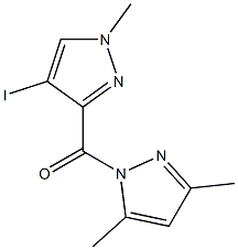 3-[(3,5-dimethyl-1H-pyrazol-1-yl)carbonyl]-4-iodo-1-methyl-1H-pyrazole 结构式
