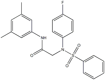 N-(3,5-dimethylphenyl)-2-[(4-fluorophenyl)(phenylsulfonyl)amino]acetamide 结构式