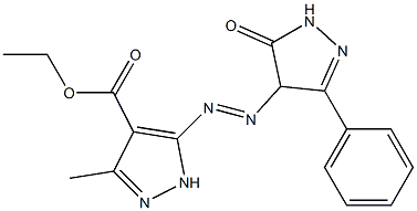 ethyl 3-methyl-5-[(5-oxo-3-phenyl-4,5-dihydro-1H-pyrazol-4-yl)diazenyl]-1H-pyrazole-4-carboxylate 结构式