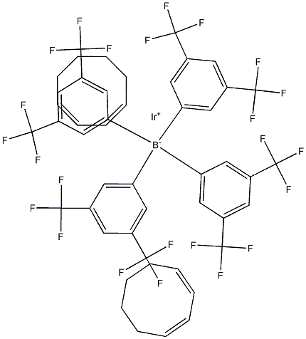 Bis(cyclooctadiene)iridium(I)  tetrakis(3,5-bis(trifluoromethyl)phenyl)borate 结构式