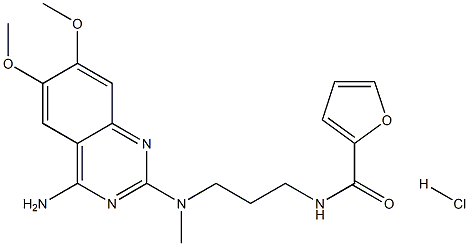 N-[3-[(4-amino-6,7-dimethoxyquina zolin-2-yl)(methyl)amino]propyl] furan-2-carboxamide Hydrochloride 结构式