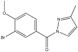 (3-bromo-4-methoxyphenyl)(3-methyl-1H-pyrazol-1-yl)methanone 结构式