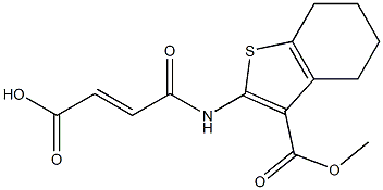 (E)-4-{[3-(methoxycarbonyl)-4,5,6,7-tetrahydro-1-benzothiophen-2-yl]amino}-4-oxo-2-butenoic acid 结构式