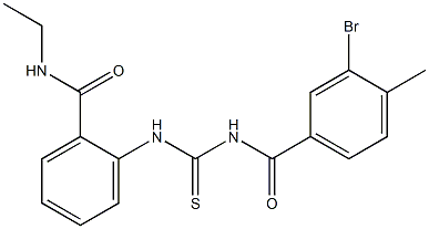 2-({[(3-bromo-4-methylbenzoyl)amino]carbothioyl}amino)-N-ethylbenzamide 结构式