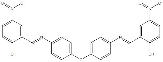 2-({[4-(4-{[(E)-(2-hydroxy-5-nitrophenyl)methylidene]amino}phenoxy)phenyl]imino}methyl)-4-nitrophenol 结构式