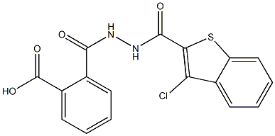 2-({2-[(3-chloro-1-benzothiophen-2-yl)carbonyl]hydrazino}carbonyl)benzoic acid 结构式