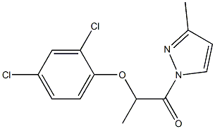 2-(2,4-dichlorophenoxy)-1-(3-methyl-1H-pyrazol-1-yl)-1-propanone 结构式