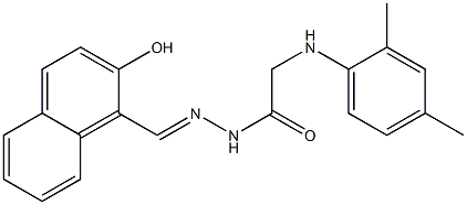 2-(2,4-dimethylanilino)-N'-[(E)-(2-hydroxy-1-naphthyl)methylidene]acetohydrazide 结构式