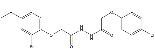 2-(2-bromo-4-isopropylphenoxy)-N'-[2-(4-chlorophenoxy)acetyl]acetohydrazide 结构式