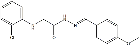 2-(2-chloroanilino)-N'-[(E)-1-(4-methoxyphenyl)ethylidene]acetohydrazide 结构式