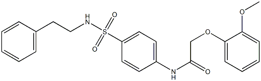 2-(2-methoxyphenoxy)-N-{4-[(phenethylamino)sulfonyl]phenyl}acetamide 结构式
