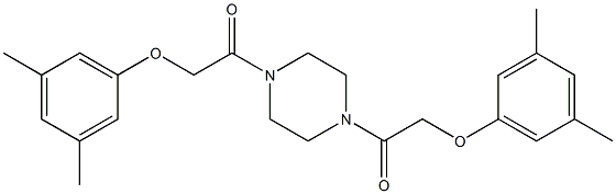 2-(3,5-dimethylphenoxy)-1-{4-[2-(3,5-dimethylphenoxy)acetyl]-1-piperazinyl}-1-ethanone 结构式