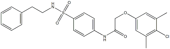 2-(4-chloro-3,5-dimethylphenoxy)-N-{4-[(phenethylamino)sulfonyl]phenyl}acetamide 结构式