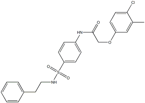 2-(4-chloro-3-methylphenoxy)-N-{4-[(phenethylamino)sulfonyl]phenyl}acetamide 结构式