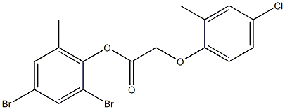 2,4-dibromo-6-methylphenyl 2-(4-chloro-2-methylphenoxy)acetate 结构式