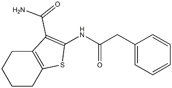 2-[(2-phenylacetyl)amino]-4,5,6,7-tetrahydro-1-benzothiophene-3-carboxamide 结构式