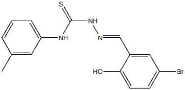 2-[(E)-(5-bromo-2-hydroxyphenyl)methylidene]-N-(3-methylphenyl)-1-hydrazinecarbothioamide 结构式