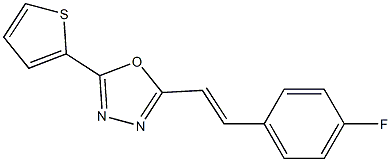 2-[(E)-2-(4-fluorophenyl)ethenyl]-5-(2-thienyl)-1,3,4-oxadiazole 结构式