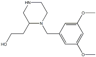 2-[1-(3,5-dimethoxybenzyl)-2-piperazinyl]-1-ethanol 结构式