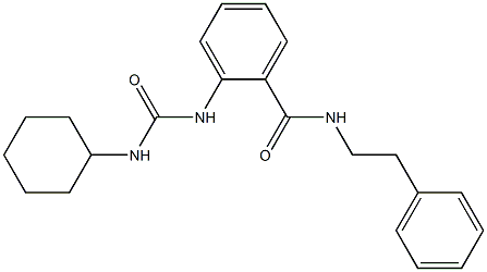 2-{[(cyclohexylamino)carbonyl]amino}-N-phenethylbenzamide 结构式