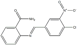 2-{[(E)-(4-chloro-3-nitrophenyl)methylidene]amino}benzamide 结构式