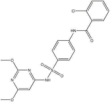 2-chloro-N-(4-{[(2,6-dimethoxy-4-pyrimidinyl)amino]sulfonyl}phenyl)benzamide 结构式