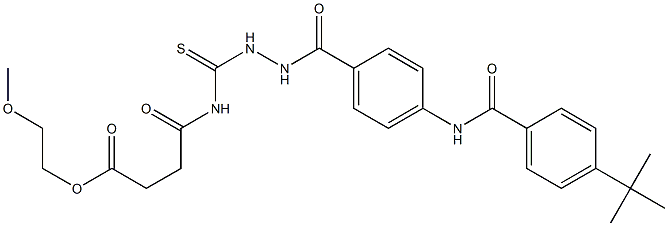 2-methoxyethyl 4-({[2-(4-{[4-(tert-butyl)benzoyl]amino}benzoyl)hydrazino]carbothioyl}amino)-4-oxobutanoate 结构式