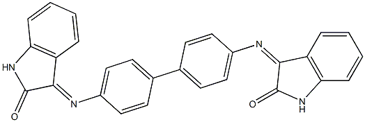 3-({4'-[(2-oxo-1,2-dihydro-3H-indol-3-ylidene)amino][1,1'-biphenyl]-4-yl}imino)-1H-indol-2-one 结构式