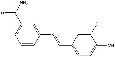 3-{[(E)-(3,4-dihydroxyphenyl)methylidene]amino}benzamide 结构式