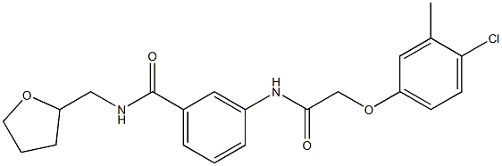 3-{[2-(4-chloro-3-methylphenoxy)acetyl]amino}-N-(tetrahydro-2-furanylmethyl)benzamide 结构式