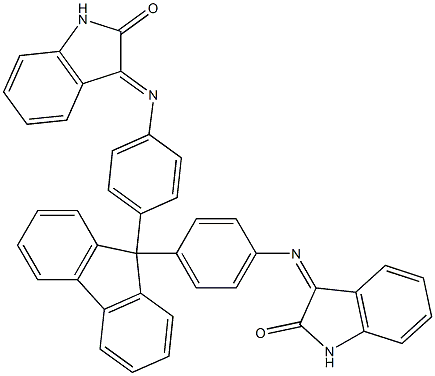 3-{[4-(9-{4-[(2-oxo-1,2-dihydro-3H-indol-3-ylidene)amino]phenyl}-9H-fluoren-9-yl)phenyl]imino}-1,3-dihydro-2H-indol-2-one 结构式