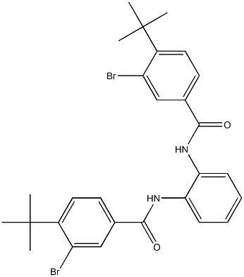 3-bromo-N-(2-{[3-bromo-4-(tert-butyl)benzoyl]amino}phenyl)-4-(tert-butyl)benzamide 结构式