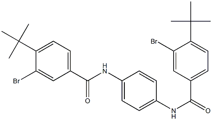 3-bromo-N-(4-{[3-bromo-4-(tert-butyl)benzoyl]amino}phenyl)-4-(tert-butyl)benzamide 结构式