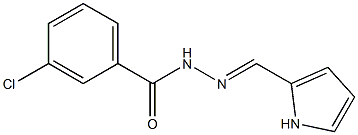 3-chloro-N'-[(E)-1H-pyrrol-2-ylmethylidene]benzohydrazide 结构式