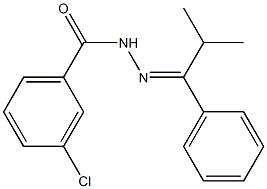 3-chloro-N'-[(E)-2-methyl-1-phenylpropylidene]benzohydrazide 结构式