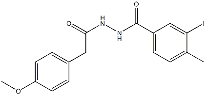 3-iodo-N'-[2-(4-methoxyphenyl)acetyl]-4-methylbenzohydrazide 结构式