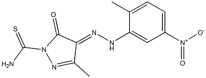 3-methyl-4-[(E)-2-(2-methyl-5-nitrophenyl)hydrazono]-5-oxo-4,5-dihydro-1H-pyrazole-1-carbothioamide 结构式